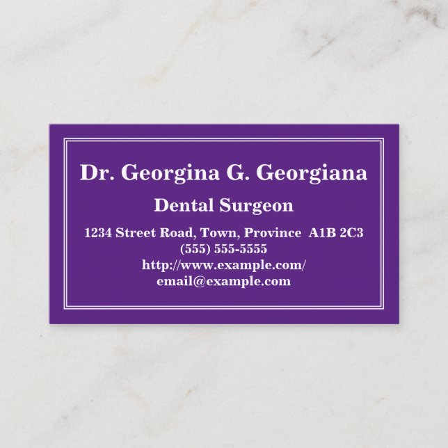 Customisable Dental Surgeon Business Card (Front)