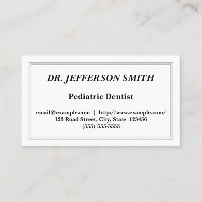 Customisable Dentist Business Card (Front)