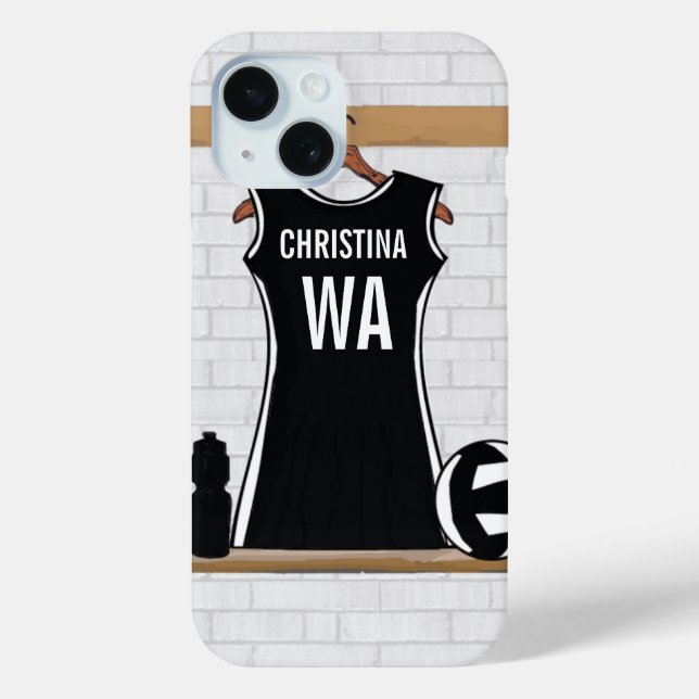 Customisable design netball black and white Case-Mate iPhone case (Back)