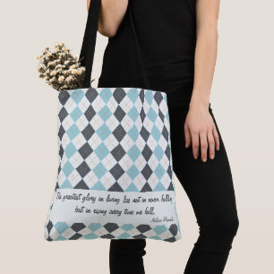 Customisable Diamond Check Plaid Elegant Tote Bag
