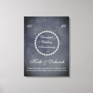 Customisable Diamond Wedding Anniversary Canvas Print