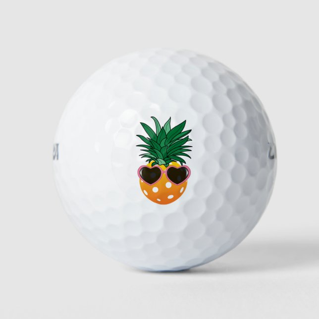 Customisable Dinking club, Pickleball pineapple  G Golf Balls (Front)
