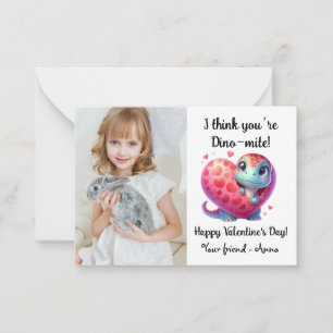 Customisable Dino-mite Valentine’s Day Classroom Card