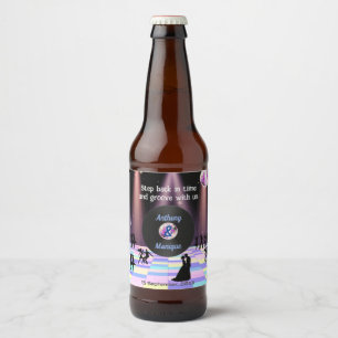 Customisable Disco Wedding Beer Bottle Label