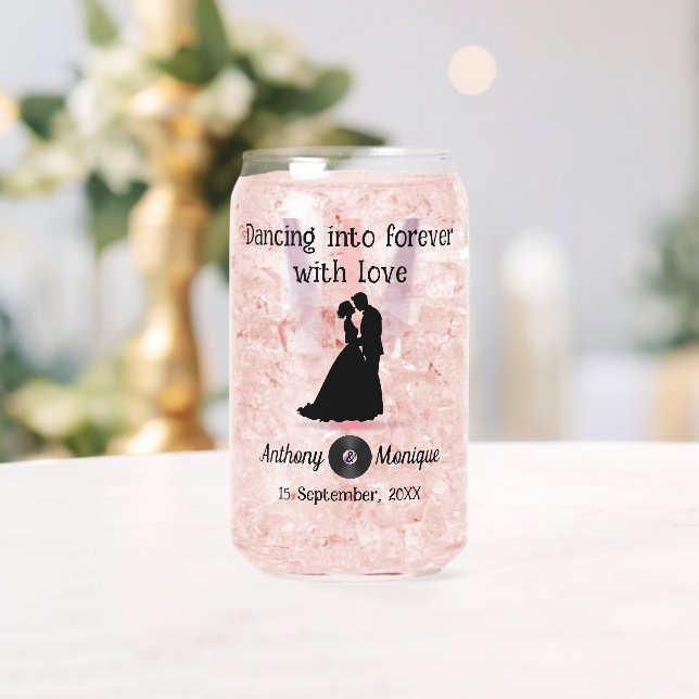 Customisable Disco Wedding Can Glass (Insitu (Wedding))