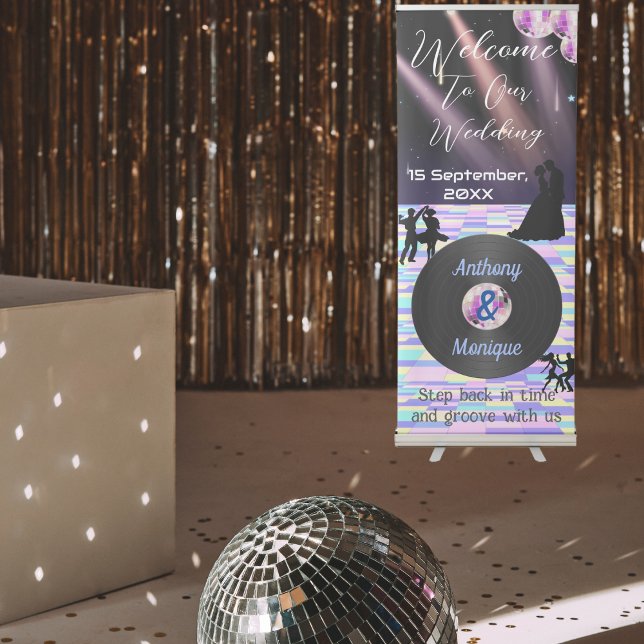 Customisable Disco Wedding Retractable Banner (Creator Uploaded)