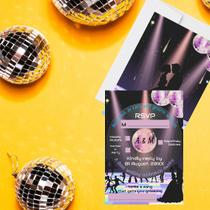 Customisable Disco Wedding RSVP Card