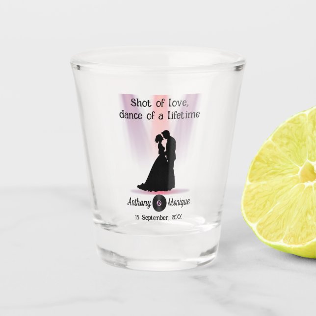 Customisable Disco Wedding Shot Glass (Front)