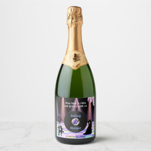 Customisable Disco Wedding Sparkling Wine Label