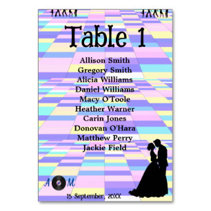 Customisable Disco Wedding Table Number