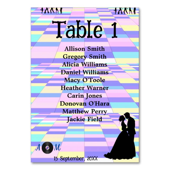 Customisable Disco Wedding Table Number (Front)