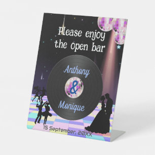 Customisable Disco Wedding Tabletop Sign