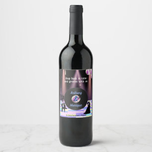 Customisable Disco Wedding Wine Label