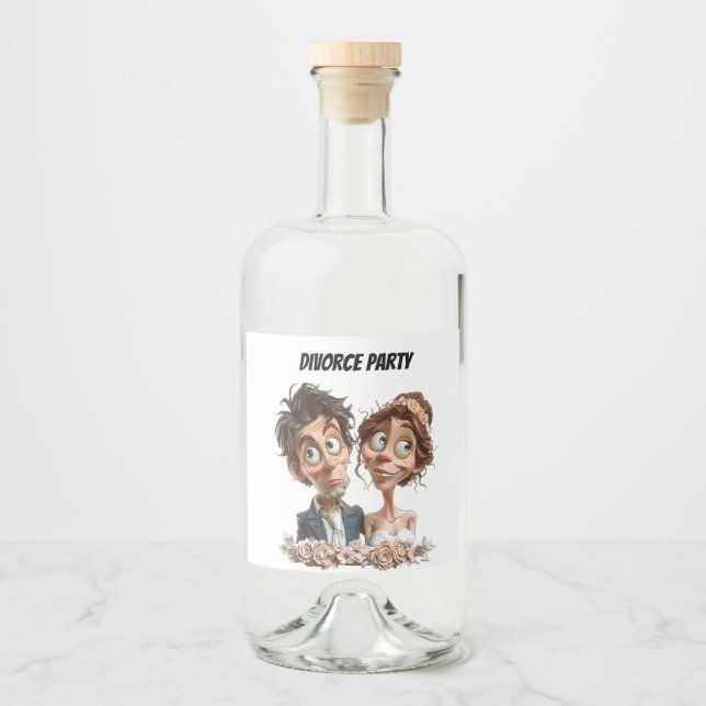  Customisable Divorce Party Bottle Liquor Bottle Label (Front)