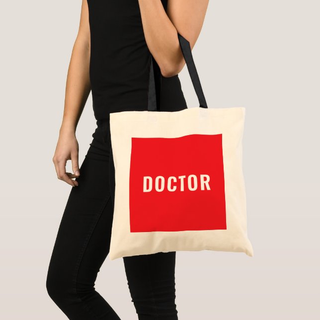 Customisable DOCTOR Text Statement Budget Tote Bag (Front (Product))