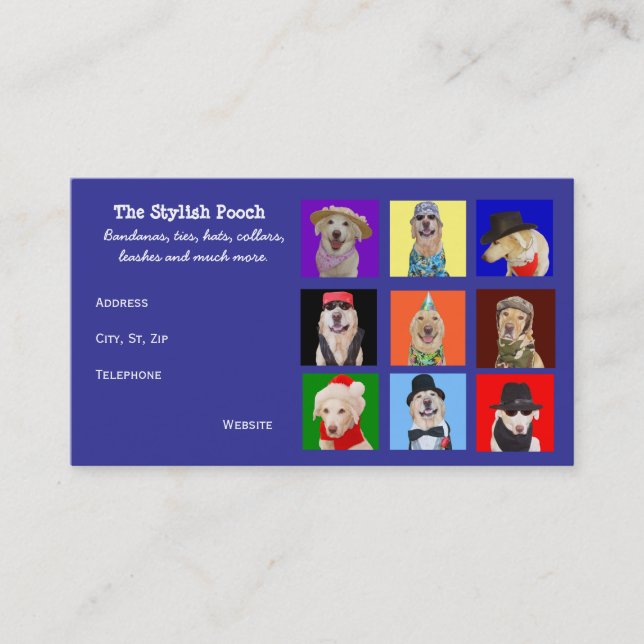 Customisable Dog Accessories Business Card (Front)