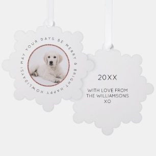 Customisable Dog Photo Christmas Ornament Card