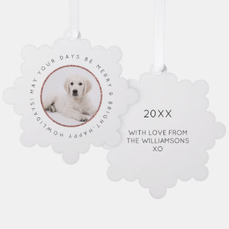 Customisable Dog Photo Christmas Ornament Card 