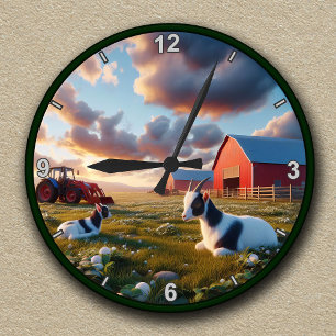 Customisable Domestic Goats Round Clock