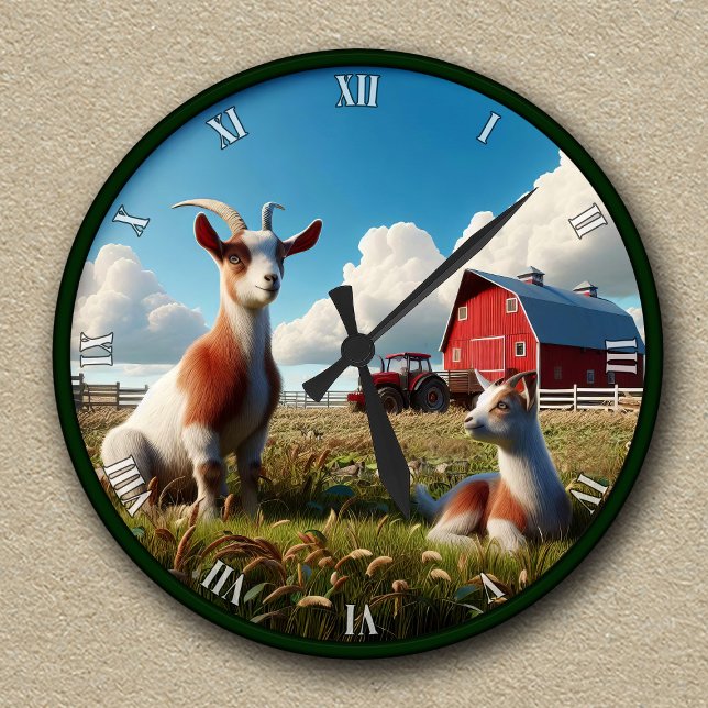 Customisable Domestic Goats Round Clock (Creator Uploaded)