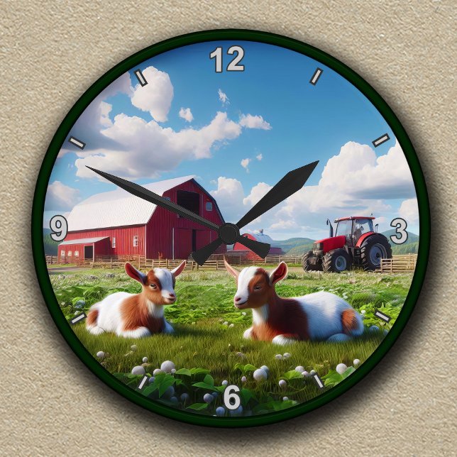 Customisable Domestic Goats Round Clock (Creator Uploaded)