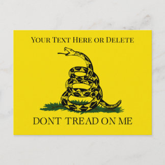 Customisable Don't Tread on Me Snake Gadsden Flag Postcard