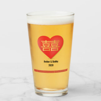 Customisable Double Happiness Glass