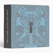 Customisable Dragon face Binder aqua/grey
