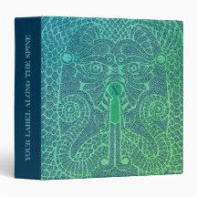 Customisable Dragon Face Binder moss/jeans