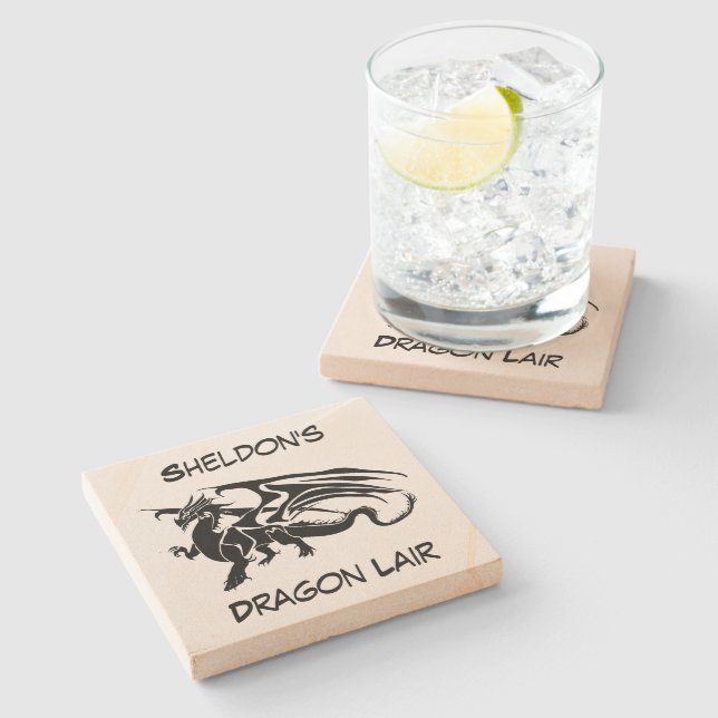 Customisable Dragon Lair Stone Coaster (Side)
