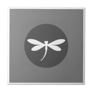 Customisable Dragonfly Colour with Grey BG Design Tile