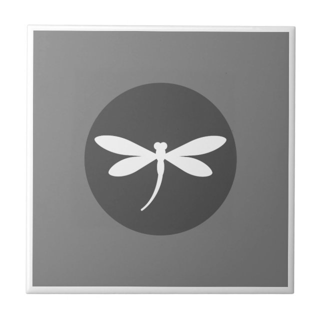Customisable Dragonfly Colour with Grey BG Design Tile (Front)