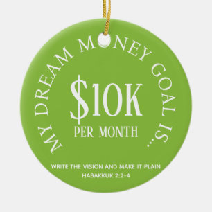 Customisable Dream Money Financial Goal Vision Ceramic Tree Decoration