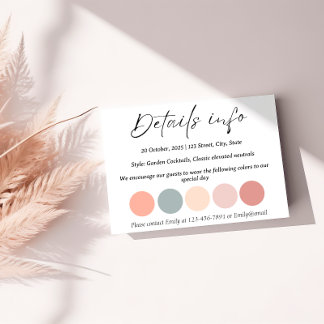 Customisable Dress Code & Garden Cocktail Wedding Enclosure Card