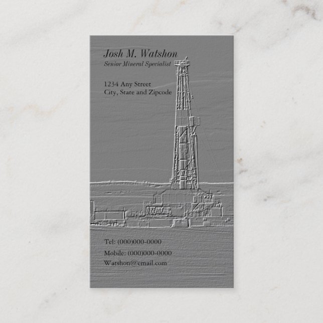 Customisable Drilling Rig Business Card (Front)