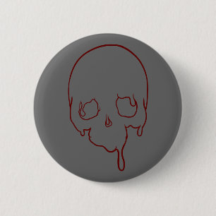Customisable Dripping Skull Outline 6 Cm Round Badge
