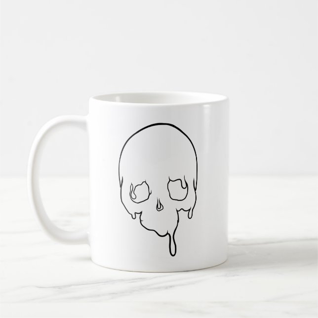 Customisable Dripping Skull Outline Coffee Mug (Left)