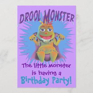 Customisable Drool Monster Birthday Invitations