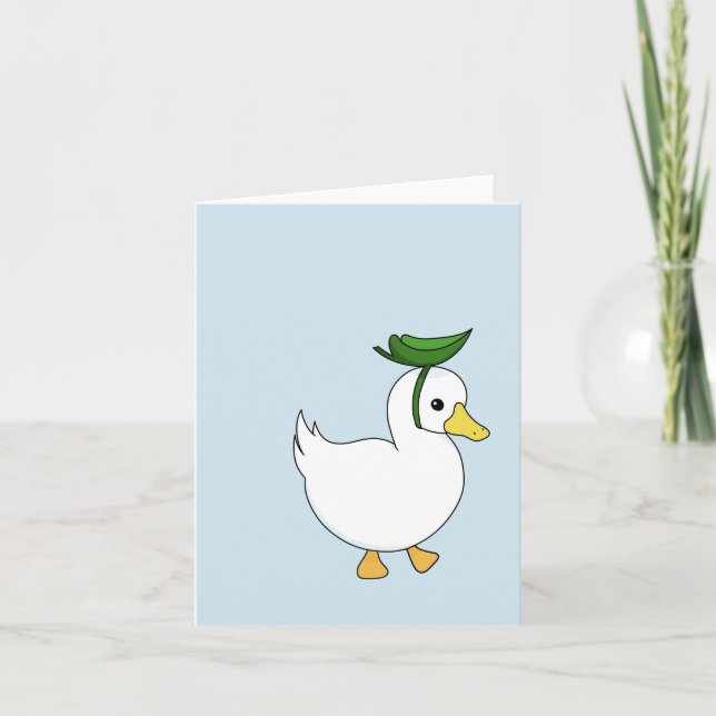 Customisable Duck in a Hat Holiday Card (Front)