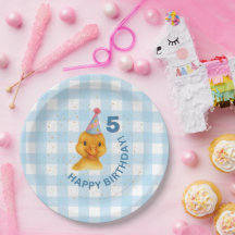 Customisable Duckling 5th Birthday Party Plate
