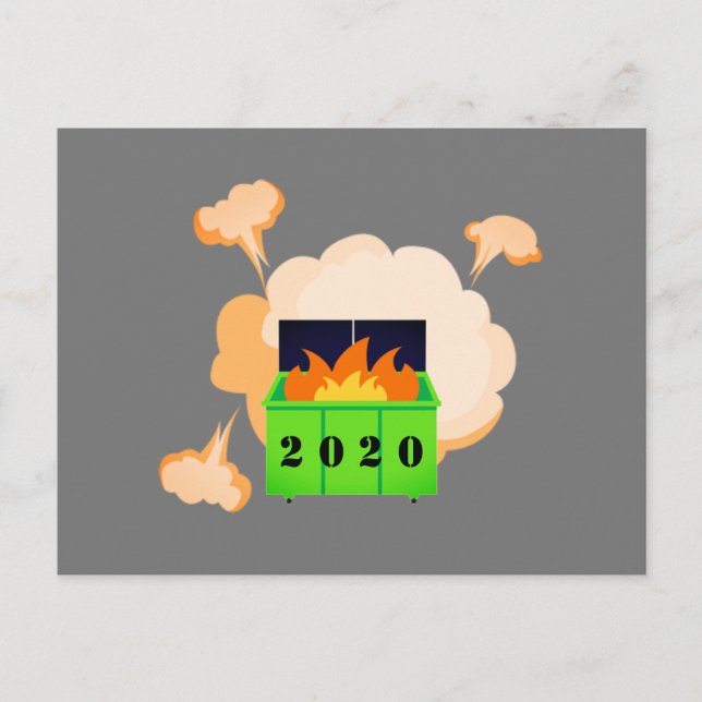 Customisable dumpster fire 2020 postcard (Front)