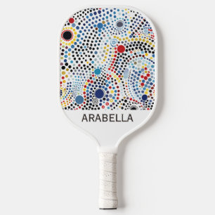 Customisable Dynamic Bold Dotted Cosmic Abstract Pickleball Paddle