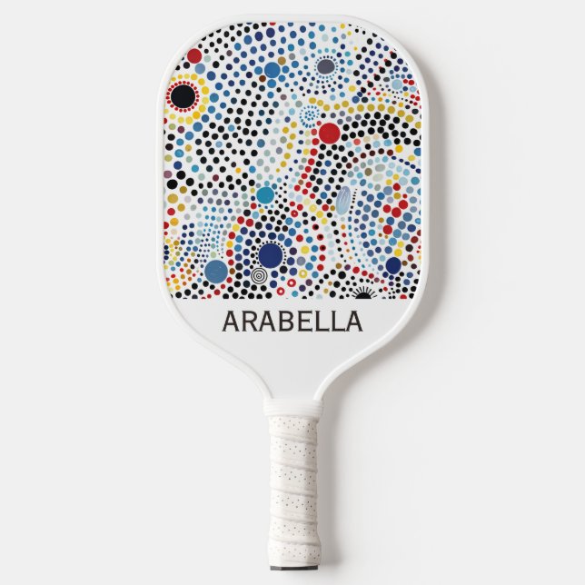 Customisable Dynamic Bold Dotted Cosmic Abstract  Pickleball Paddle (Front)
