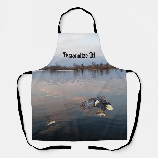 Customisable Eagle Bass Fishing at Sunset Apron (Front)