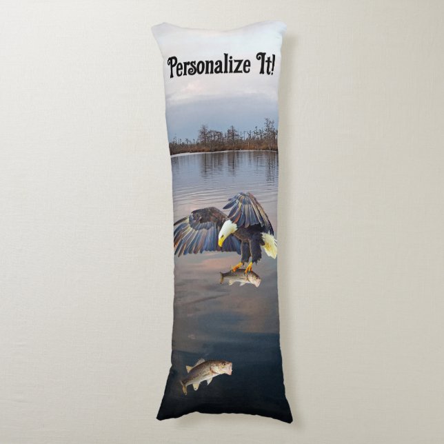 Customisable Eagle Bass Fishing Body Cushion (Front Vertical)