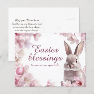 Customisable 🐇Easter Blessings Holiday Postcard