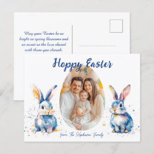 Customisable 🐇Easter Bunny Duo Delight Holiday Postcard
