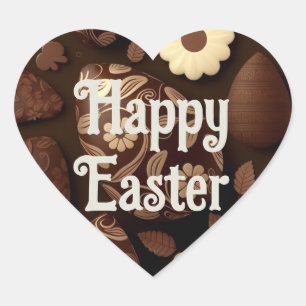 Customisable Easter chocolate eggs Heart Sticker