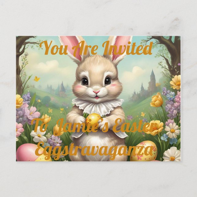 Customisable Easter Eggstravaganza, Easter, Invitation Postcard (Front)
