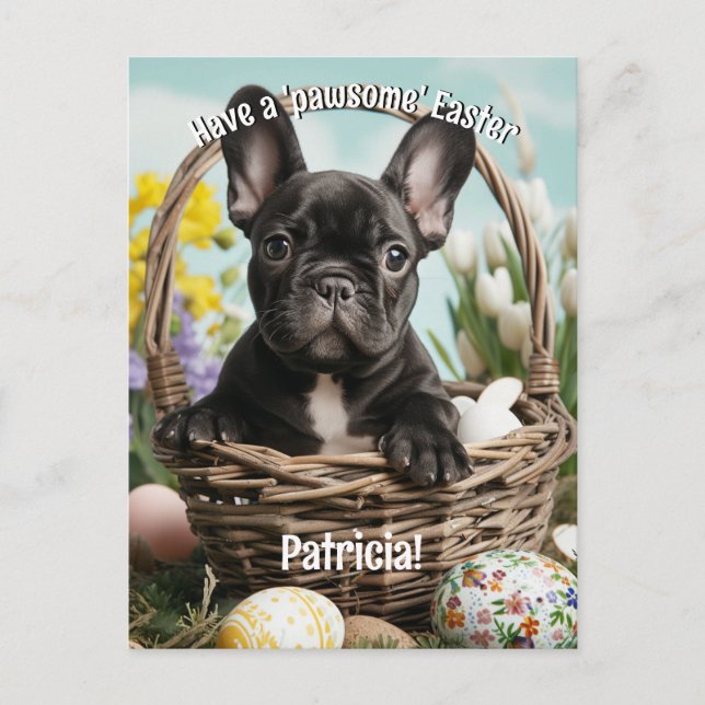  Customisable Easter Joy with Furry Friends Postcard (Front)